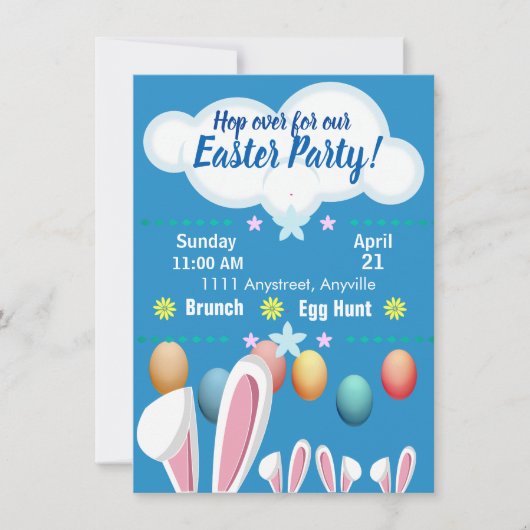 Aangepast paaspaaspasta voor Bunny Ears Kaart (Voorkant)