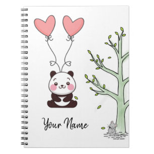 Aangepast Panda Girly Pink Notitieboek