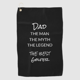 Aangepast pap Man Myth Legend Black White Golfhanddoek
