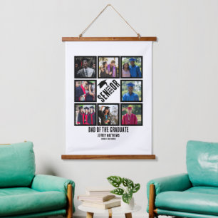 Aangepast pap van de senior afstuderen 8 fotocolla hangend wandkleed