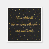 Aangepast papier, luiers, zwart en goud servet (Voorkant)