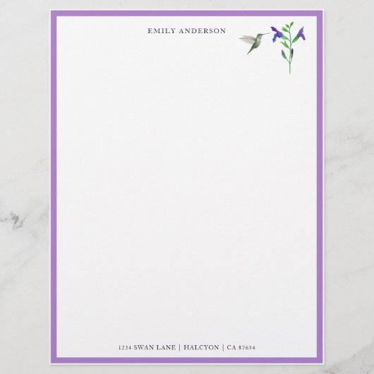 Aangepast papier voor Hummingbird Stationery (Voorkant)