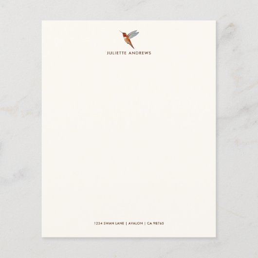 Aangepast papier voor Hummingbird Stationery (Voorkant)
