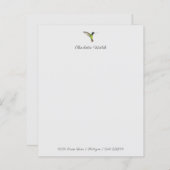 Aangepast papier voor Hummingbird Stationery (Voorkant / Achterkant)