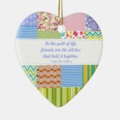 Aangepast patchwork Quilters keramisch Ornament (Rechts)