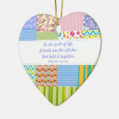 Aangepast patchwork Quilters keramisch Ornament (Links)