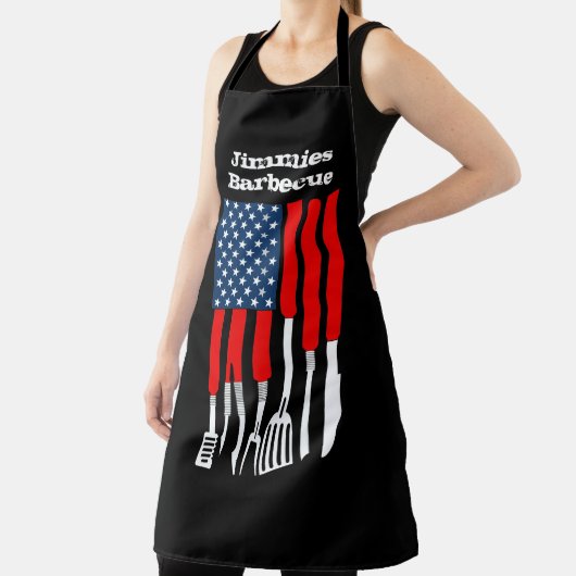 Aangepast patriottisch barbecue en Chef Schort (Insitu)