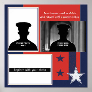 Aangepast patriottisch fotocollage-beeldscherm poster