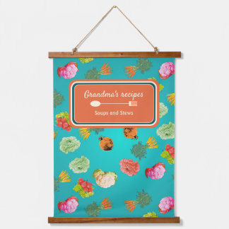 Aangepast patroon groenten, wortelen, bloemkool hangend wandkleed