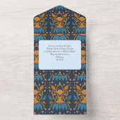 Aangepast patroon Medieval stijl bruiloft All In One Uitnodiging (Binnen)