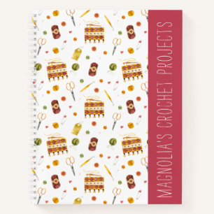 Aangepast patroon met gehaakte haken notitieboek