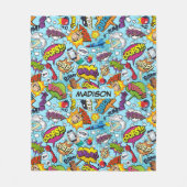 Aangepast patroon van tekststrips fleece deken (Voorkant)