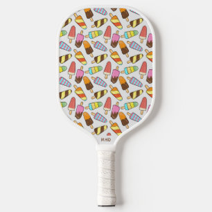 Aangepast patroon voor monogram-ijs-crème pickleball paddle