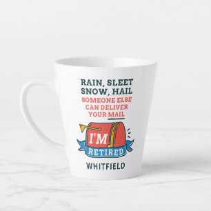 Aangepast pensioen voor postbeambte latte mok