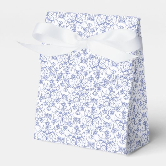 Aangepast periwinkle blauw op witte decoratieve Fl Bedankdoosjes (Voorkant Zijde)