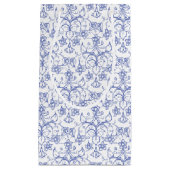 Aangepast periwinkle blauw op witte decoratieve Fl Klein Cadeauzakje (Voorkant)