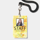 Aangepast personeel QR Code Event Yellow Badge (Voorzijde met lanyard)