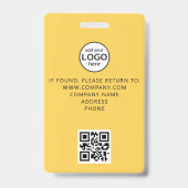 Aangepast personeel QR Code Event Yellow Badge (Achterkant)