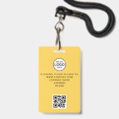 Aangepast personeel QR Code Event Yellow Badge (Achterkant met lanyard)