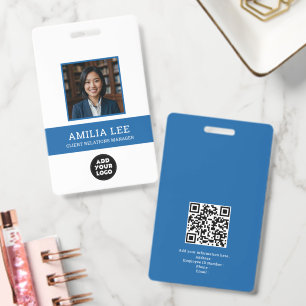 Aangepast personeelsbadge met fotologo, Qrcode Badge
