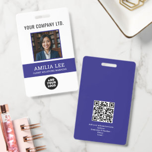 Aangepast personeelsbadge met fotologo, Qrcode Badge