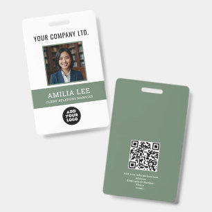 Aangepast personeelsbadge met fotologo, Qrcode Badge