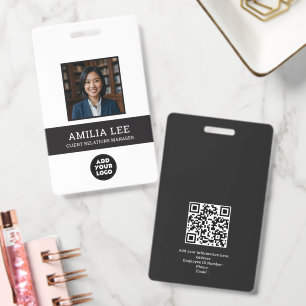 Aangepast personeelsbadge met fotologo, Qrcode Badge