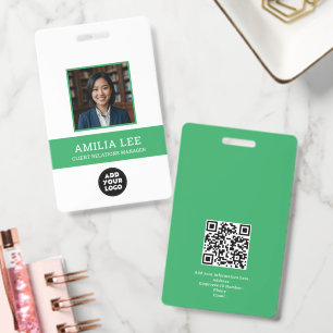Aangepast personeelsbadge met fotologo, Qrcode Badge