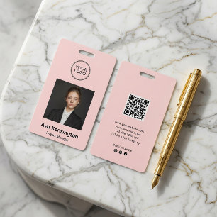 Aangepast Personeelsfoto ID-badge met QR-code Badge