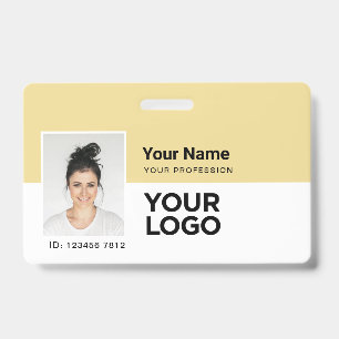 Aangepast Personeelslid Foto Bar of Qr Code Logo Badge