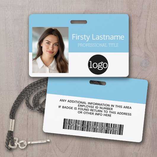 Aangepast Personeelslid - Foto, Streepjescode, Log Badge