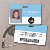Aangepast Personeelslid - Foto, Streepjescode, Log Badge