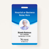 Aangepast personeelslid Naam Logo Barcode Foto-ID Badge (Voorkant)