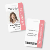 Aangepast personeelslid Naam Logo Barcode Foto-ID Badge (Front & Back)