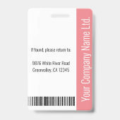 Aangepast personeelslid Naam Logo Barcode Foto-ID Badge (Back)