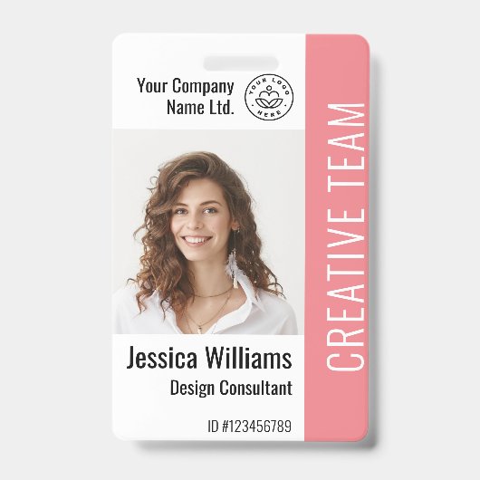 Aangepast personeelslid Naam Logo Barcode Foto-ID Badge (Front)