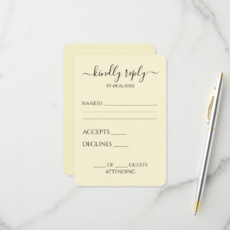 Aangepast Persoonlijk Eenvoudig Minimalistisch RSVP Kaartje