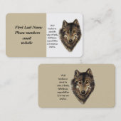 Aangepast persoonlijk Visitekaartje Wolf Totem (Voorkant / Achterkant)