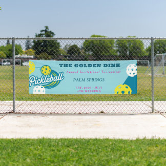 Aangepast Pickleball Toernooi | Retro Club Eveneme Spandoek