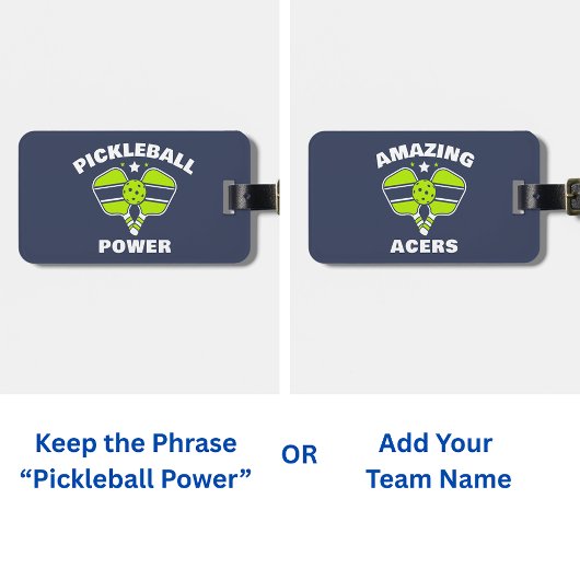 Aangepast Picklebalteam Bagagelabel