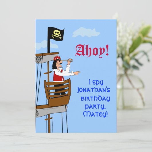 Aangepast piratenfeest op de dag van de feestdag kaart (Staand voorkant)