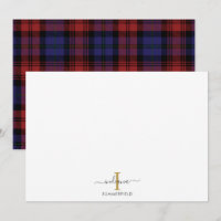 Aangepast Plakken Monogram Rustic Tartan