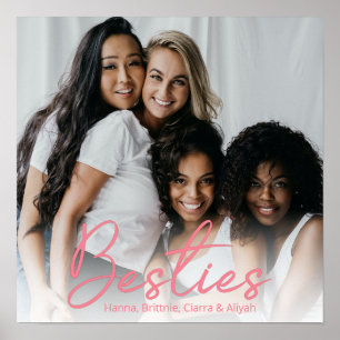 Aangepast Poster Aangepaste foto van Besties Roze