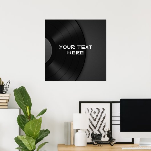 Aangepast POSTER met Vinylontwerpachtergrond (Thuiskantoor)