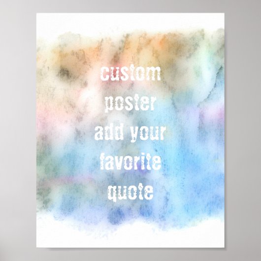 aangepast poster voegt uw eigen quotumblauwe water (Voorkant)