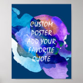 aangepast poster voegt uw eigen quotumblauwe water (Voorkant)