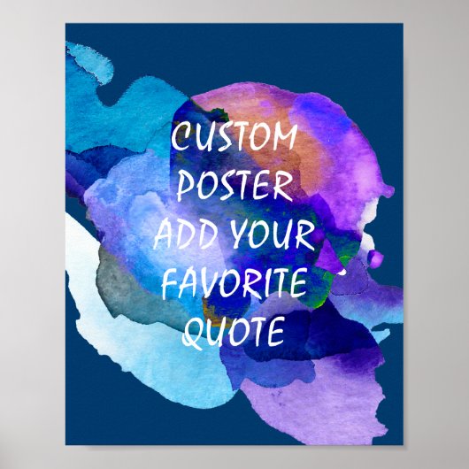 aangepast poster voegt uw eigen quotumblauwe water (Voorkant)