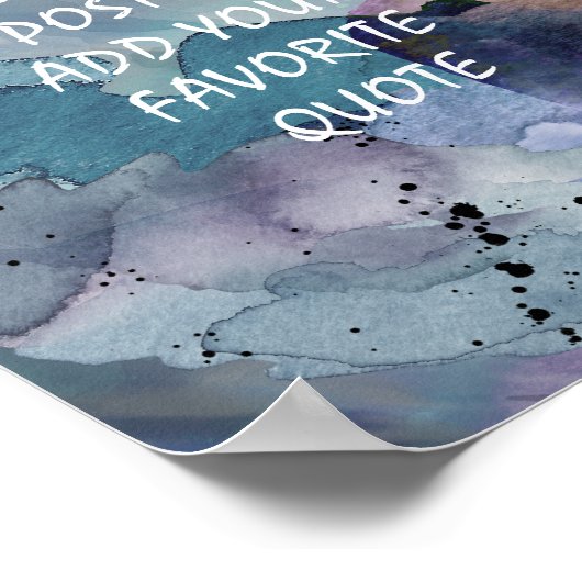 aangepast poster voegt uw eigen quotumblauwe water (Hoek)