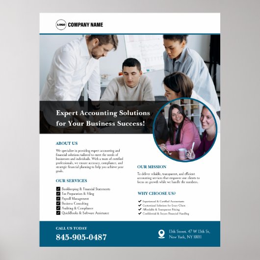 Aangepast Poster voor boekhouddiensten (Voorkant)