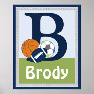 Aangepast Poster voor de naam van kleine sporters